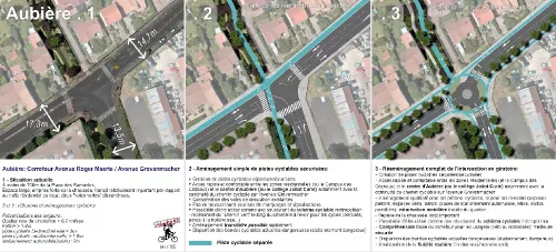 Avenue Roger Maerte - Aubière - Proposition Vélo-Cité 63